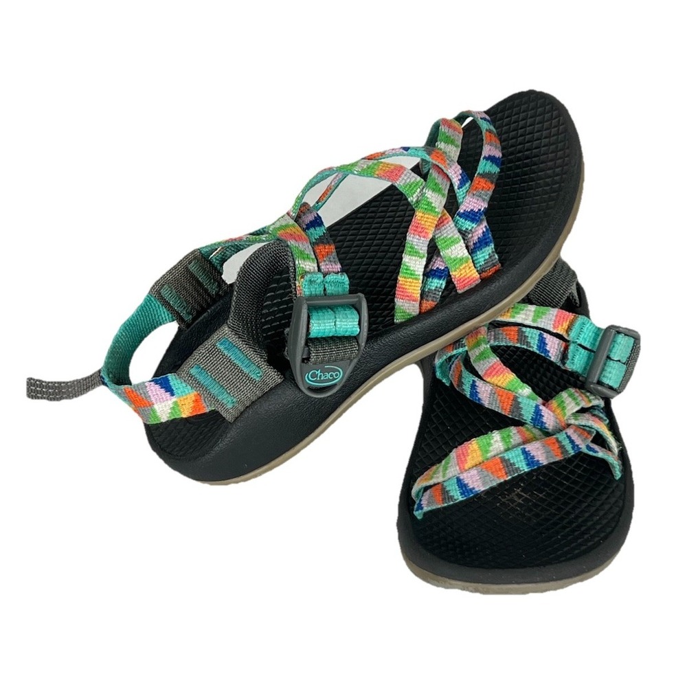 Chaco Sandals Youth Size 13 Shoes Blue Outdoor Kids Fiesta Rainbow Z2 Girls